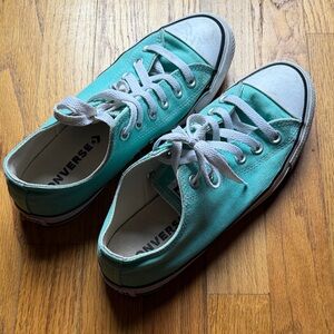 Converse Turquoise or Aqua Canvas Sneakers, women 8.5